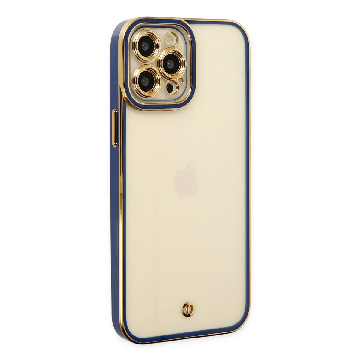 iPhone 12 Pro Max Kılıf Liva Lens Silikon - Mavi