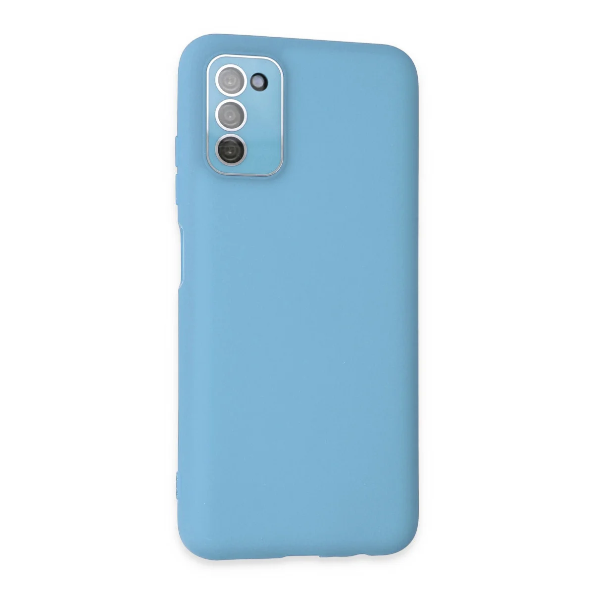 Galaxy A03S Kılıf Lansman Glass Kapak - Mavi