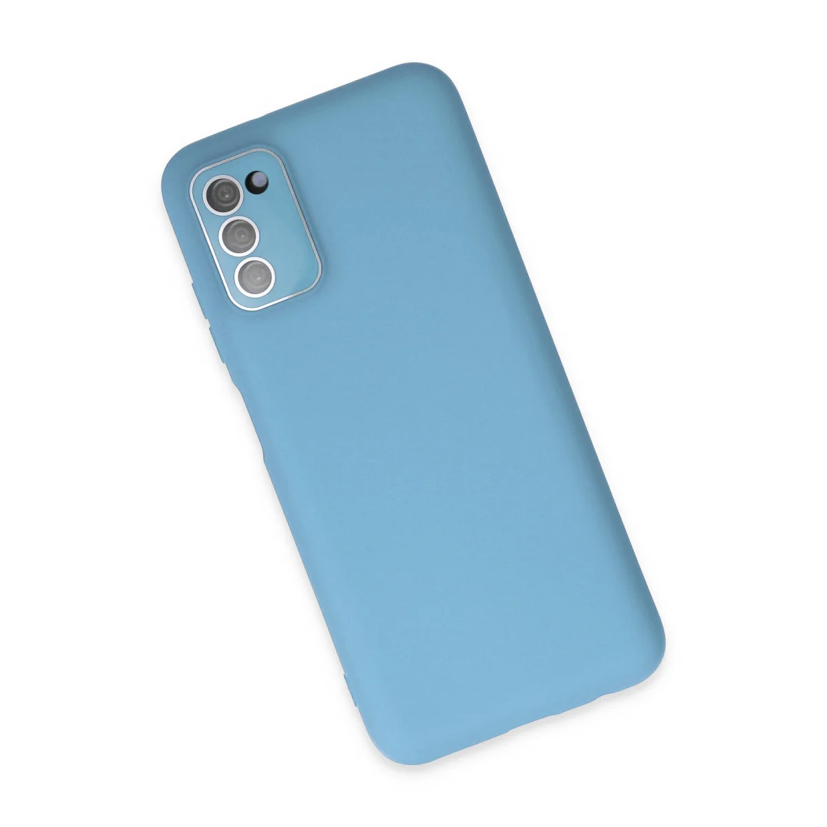 Galaxy A03S Kılıf Lansman Glass Kapak - Mavi