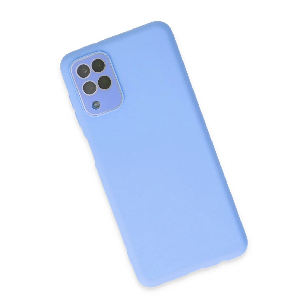 Galaxy A22 Kılıf Lansman Glass Kapak - Mavi