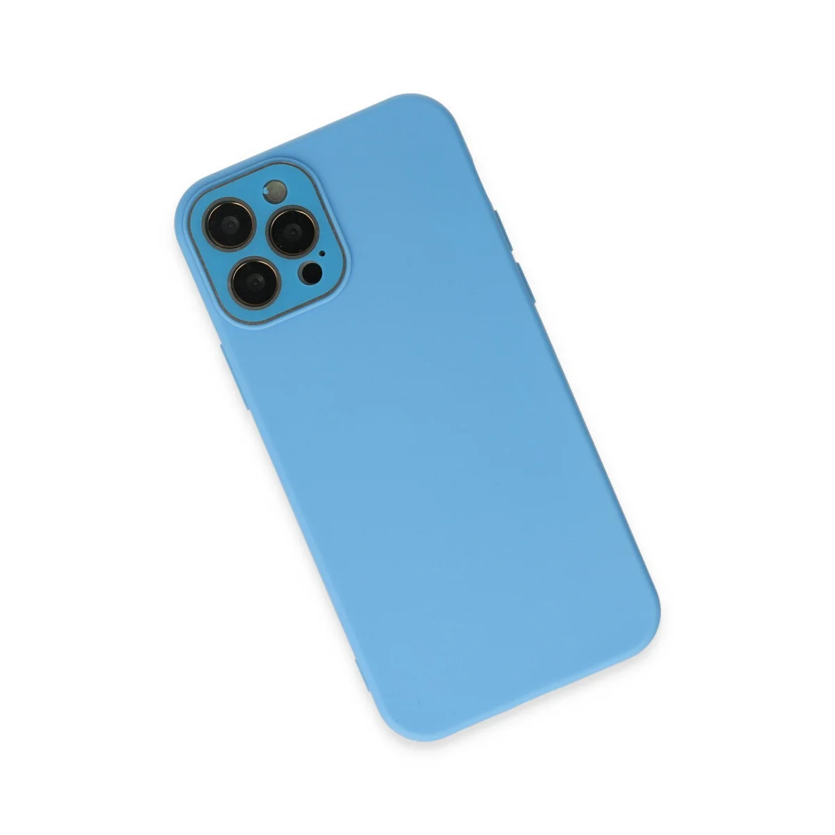 iPhone 12 Pro Max Kılıf Lansman Glass Kapak - Mavi