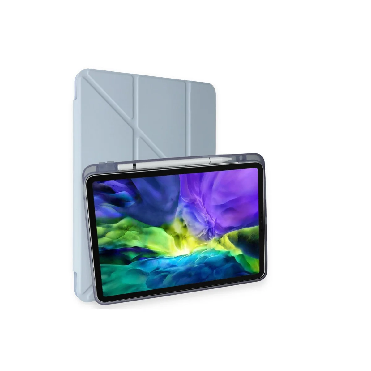 iPad Pro 11 (2021) Kılıf Kalemlikli Hugo Tablet Kılıfı - Mavi