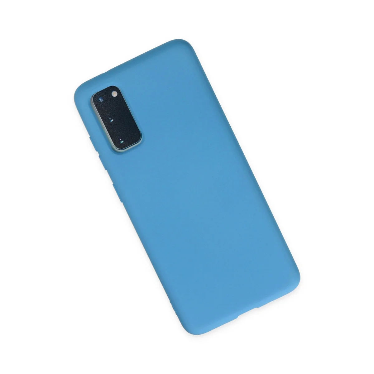 Galaxy S20 Kılıf Nano içi Kadife Silikon - Mavi