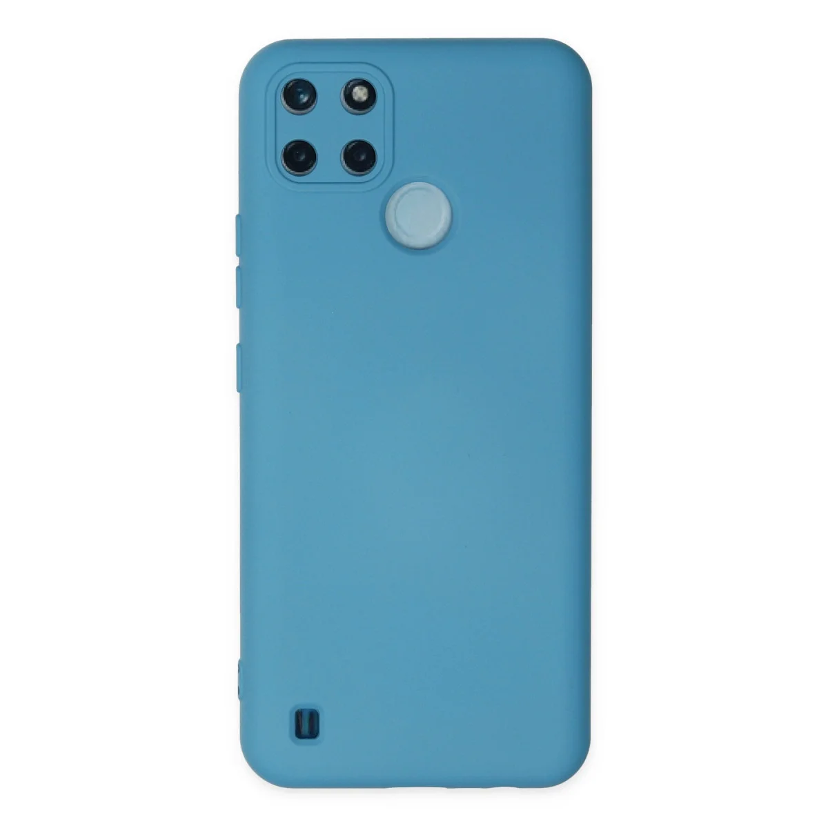 Realme C25Y Kılıf Nano içi Kadife Silikon - Mavi