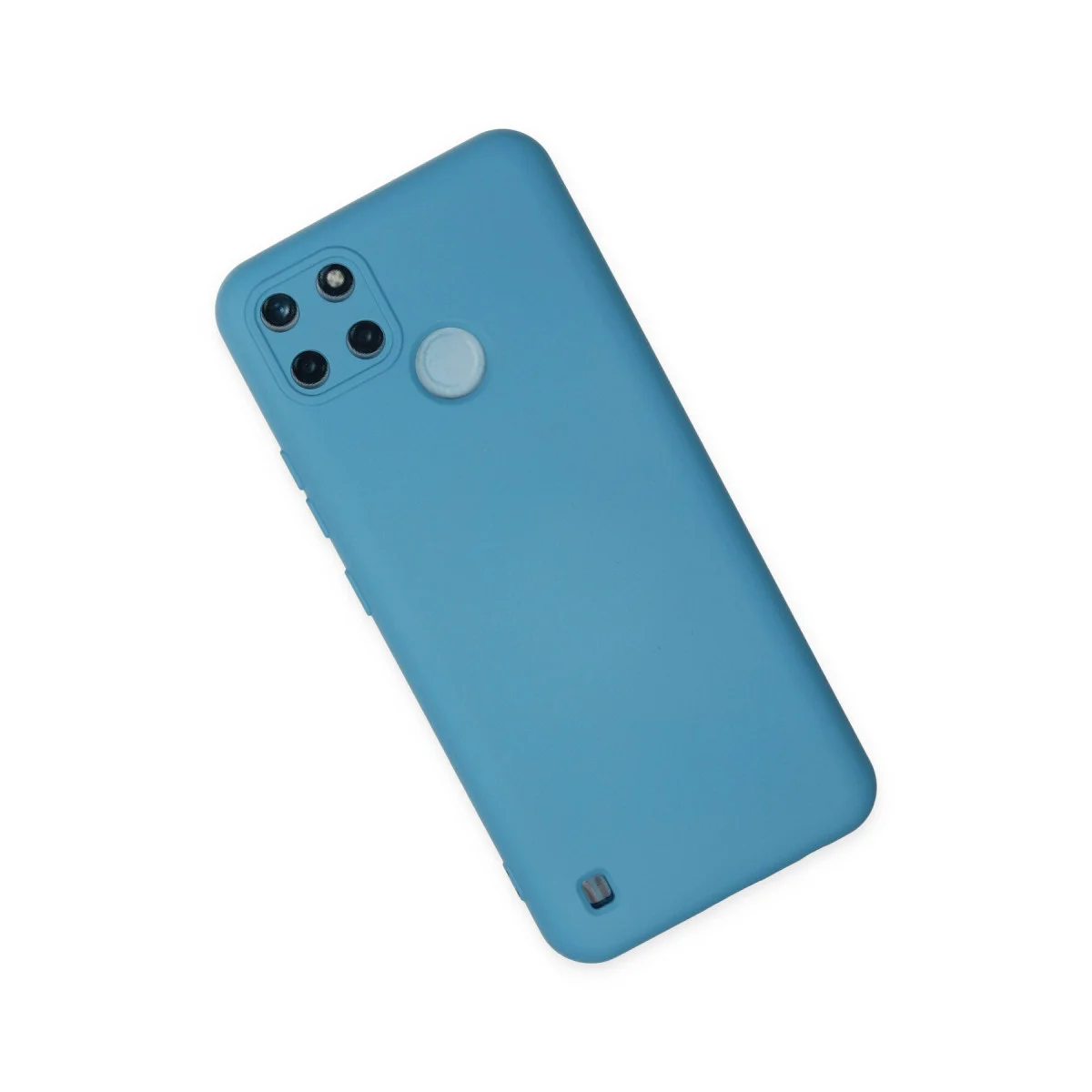Realme C25Y Kılıf Nano içi Kadife Silikon - Mavi