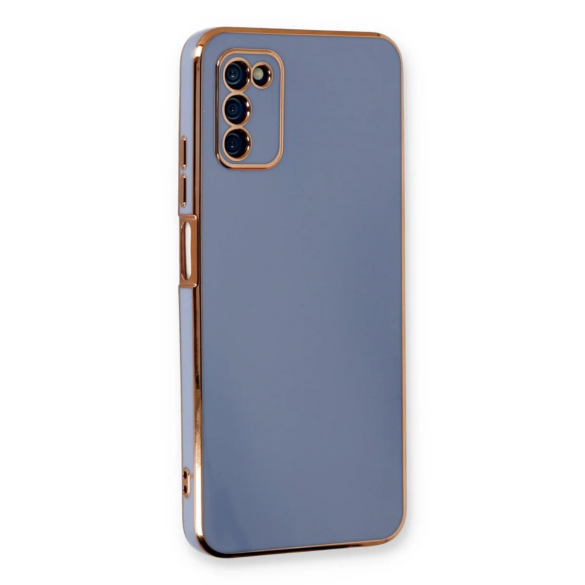Galaxy A03S Kılıf Volet Silikon - Mavi