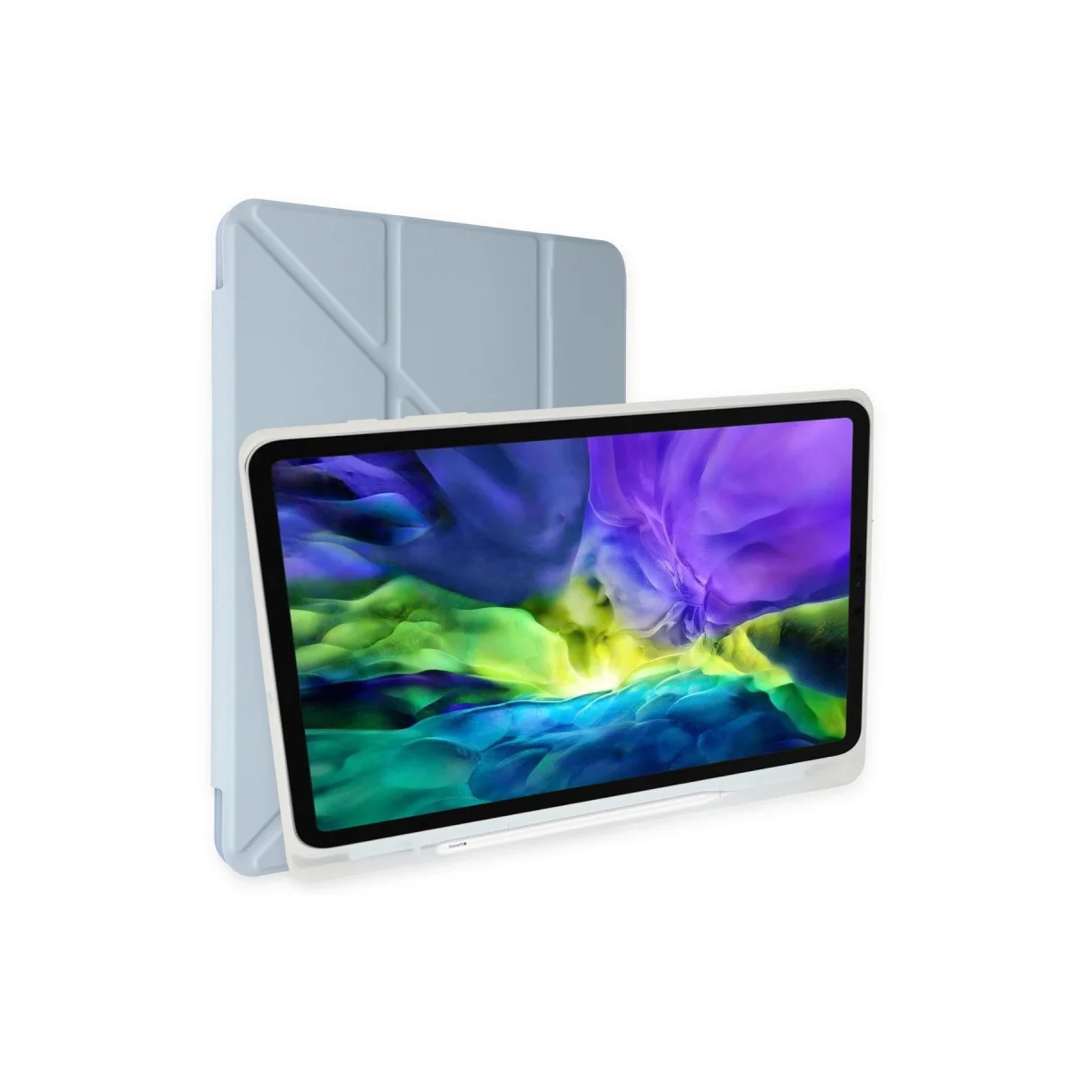 iPad 9.7 (2018) Kılıf Kalemlikli Mars Tablet Kılıfı - Mavi