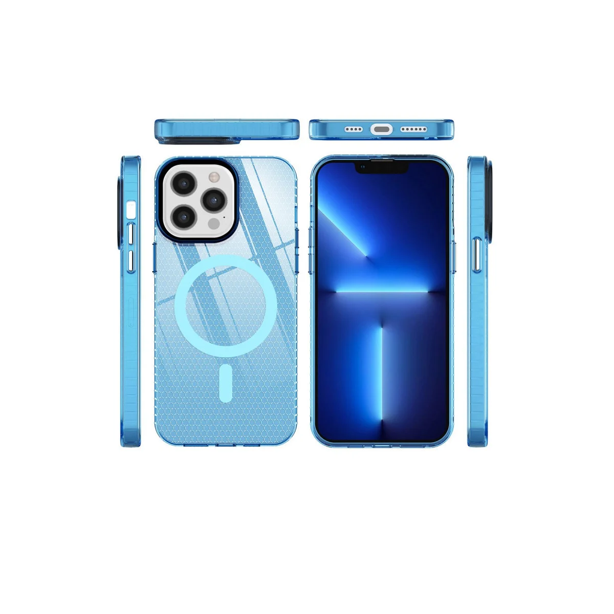 iPhone 12 Pro Max Kılıf Beta Magneticsafe Silikon - Mavi