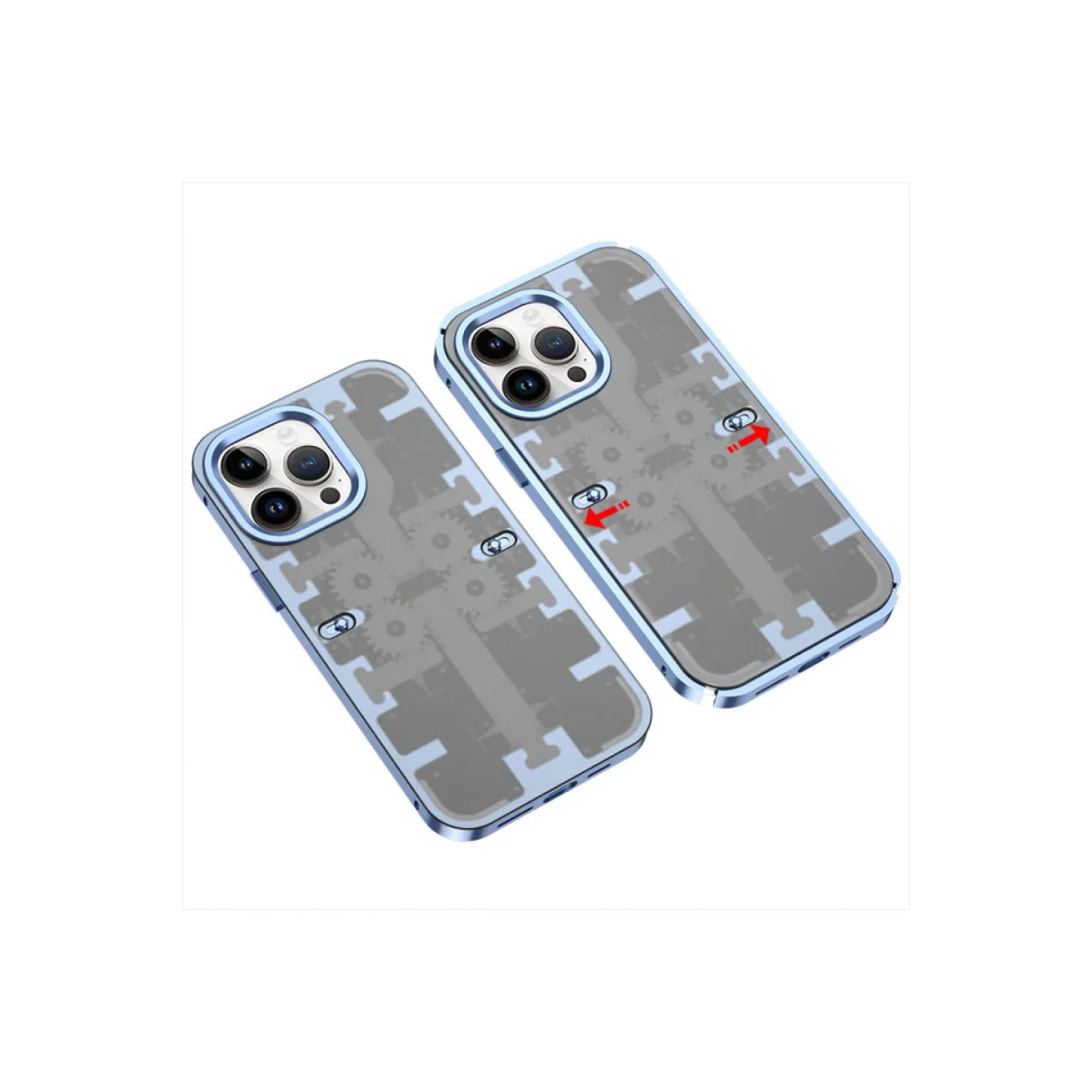 iPhone 13 Pro Kılıf Mekanik Bumper Kapak - Mavi