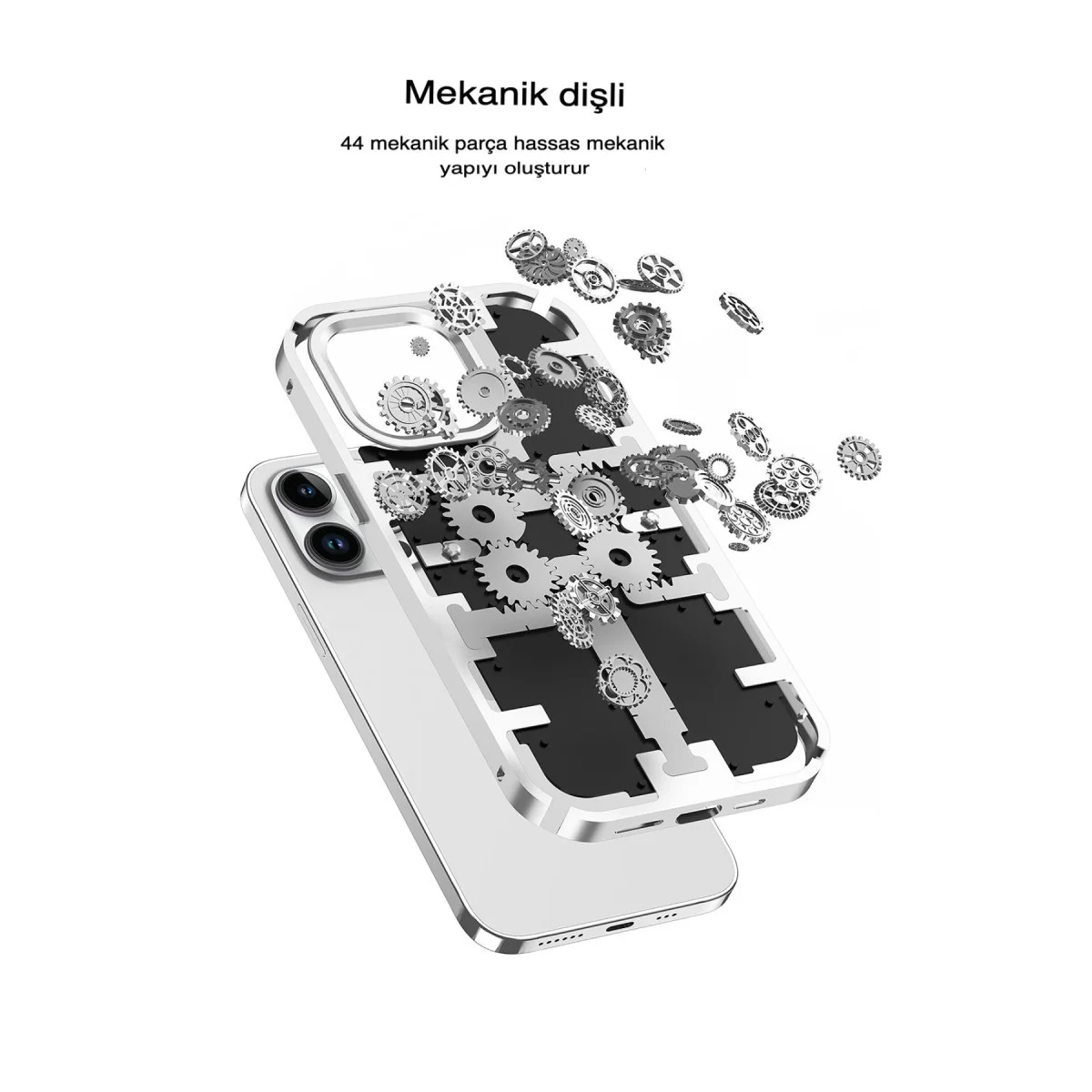 iPhone 13 Pro Kılıf Mekanik Bumper Kapak - Mavi