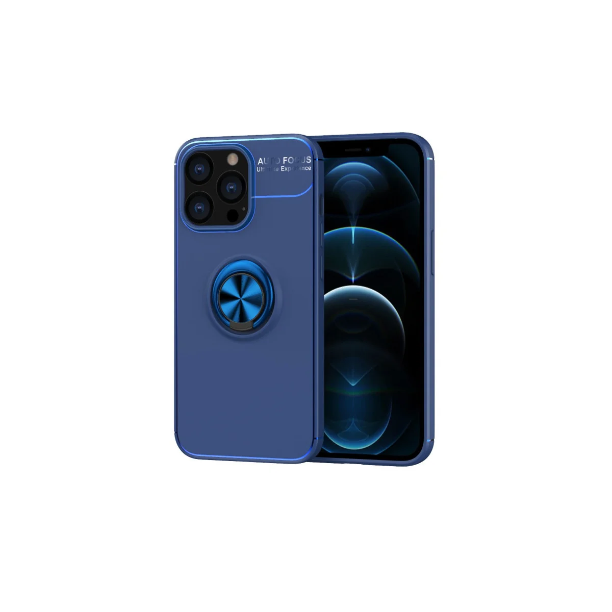 iPhone 13 Pro Kılıf Range Yüzüklü Silikon - Mavi