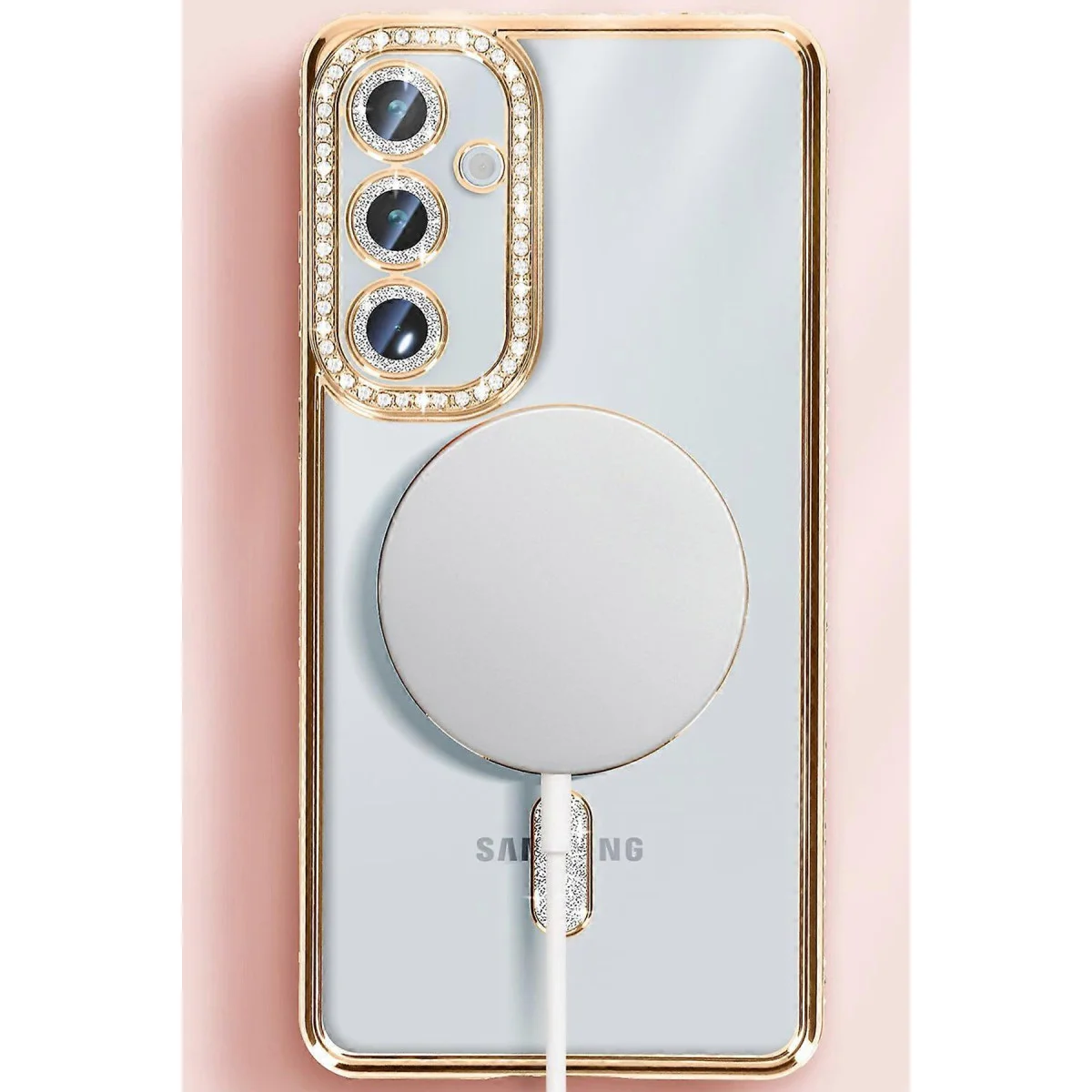Galaxy S25 Kılıf Joke Simli Magneticsafe Kılıf - Mavi
