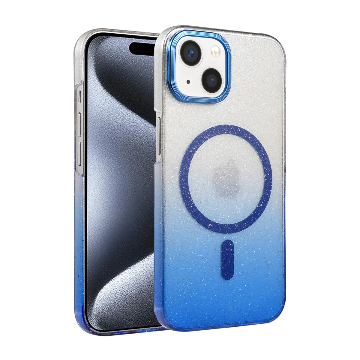 iPhone 15 Plus Glossy Magsafe Kapak - Mavi