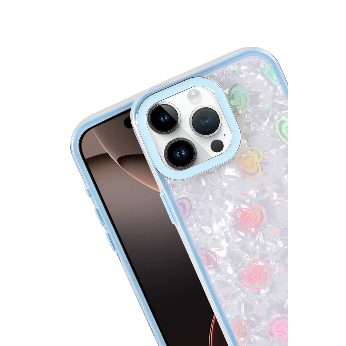 iPhone 15 Pro Max Lumi Desenli Kapak - Mavi