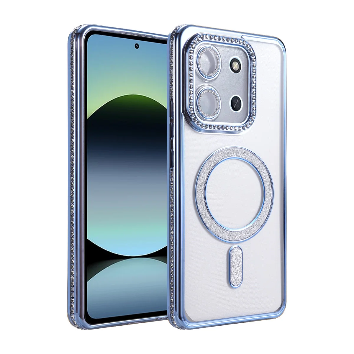 Redmi 15C 4G Joke Simli Magneticsafe Kılıf - Mavi