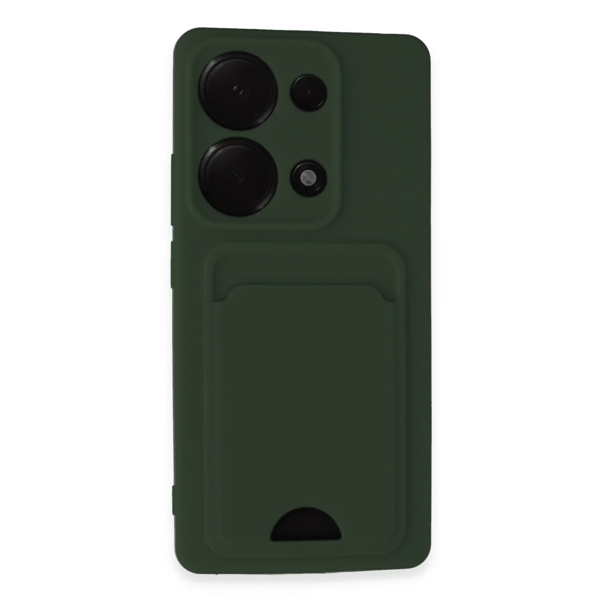 Redmi Note 13 Pro 4G Kılıf Kelvin Kartvizitli Silikon - Koyu Yeşil