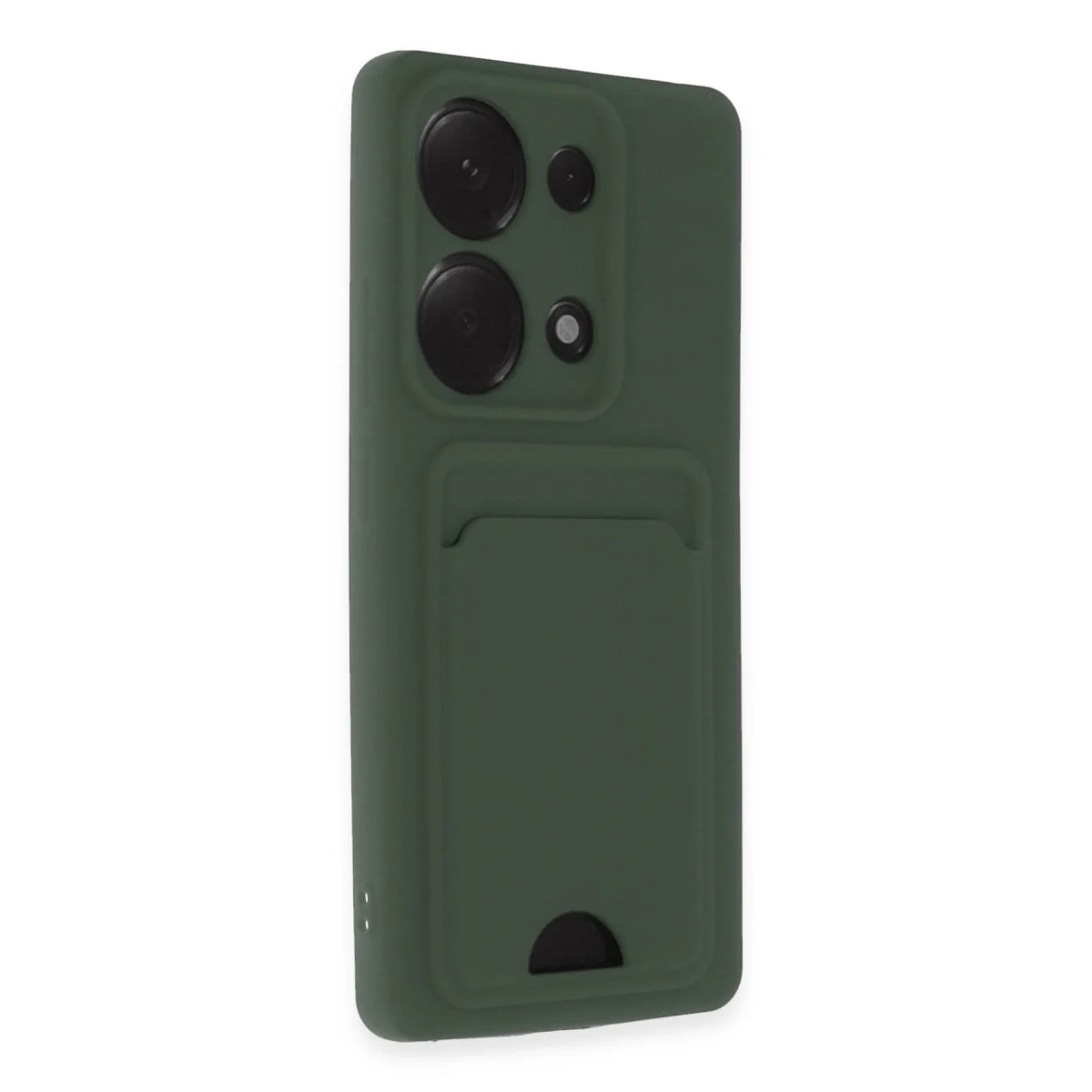 Redmi Note 13 Pro 4G Kılıf Kelvin Kartvizitli Silikon - Koyu Yeşil