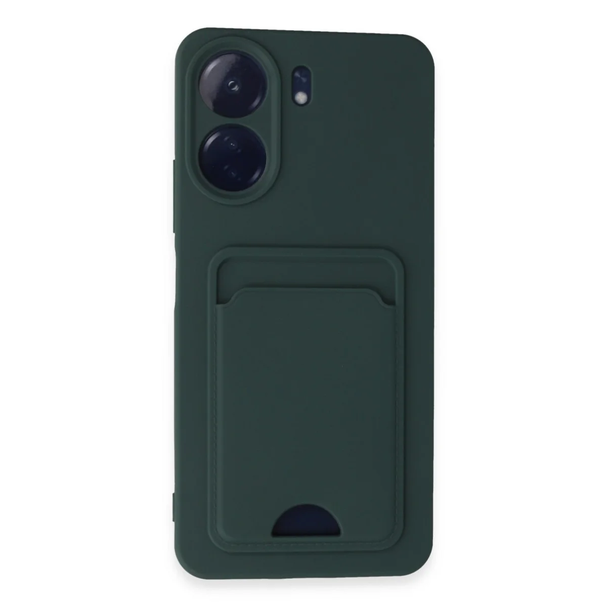 Redmi 13C Kılıf Kelvin Kartvizitli Silikon - Koyu Yeşil