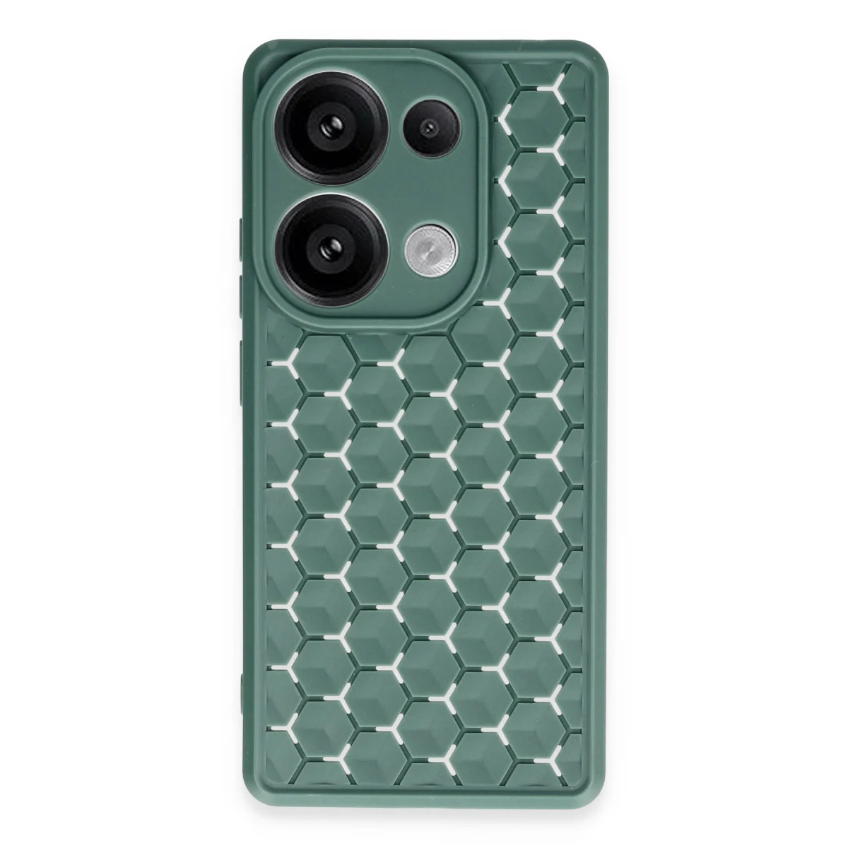 Redmi Note 13 Pro 4G Kılıf Petek Silikon Kapak - Koyu Yeşil