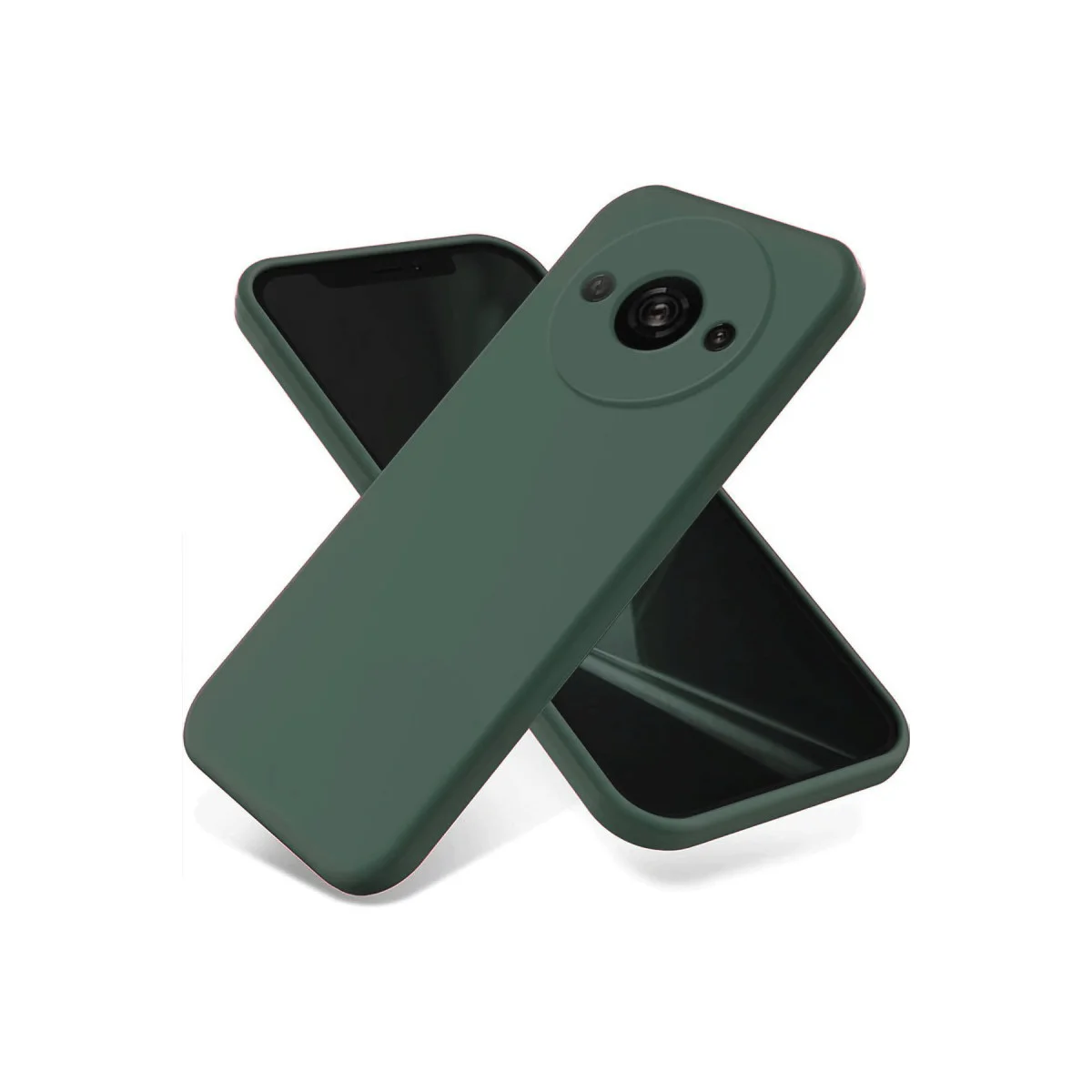 Redmi A3 4G Kılıf First Silikon - Koyu Yeşil