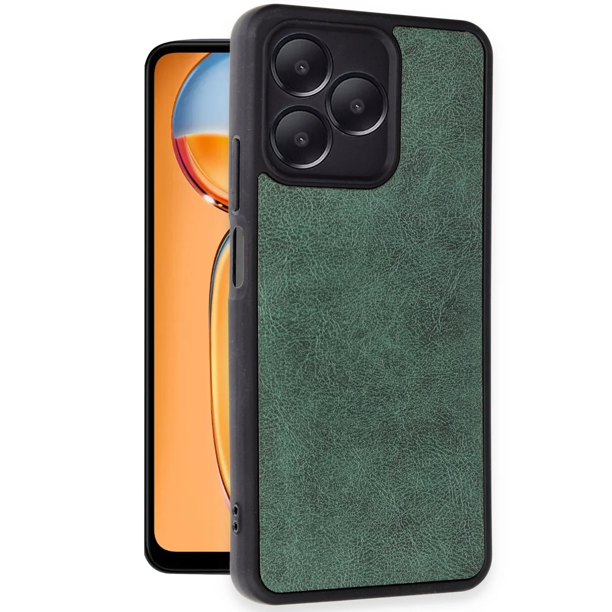 Realme Note 50 4G Kılıf Aras Deri Kapak - Koyu Yeşil