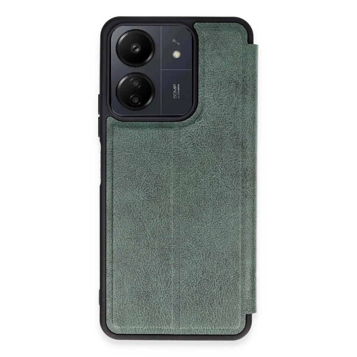 Redmi 13C Kılıf Flip Cover - Koyu Yeşil