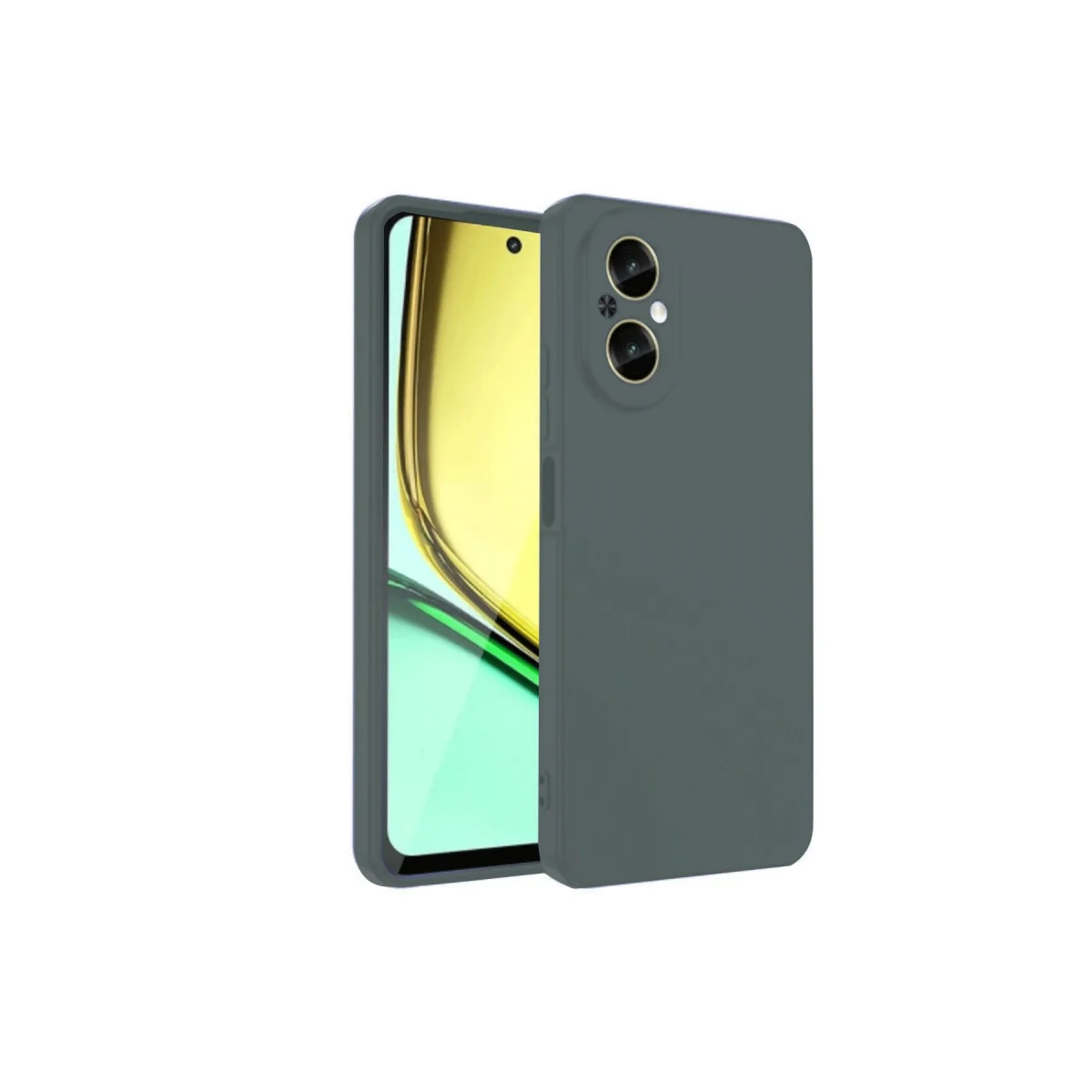 Realme 12 Lite Kılıf First Silikon - Koyu Yeşil