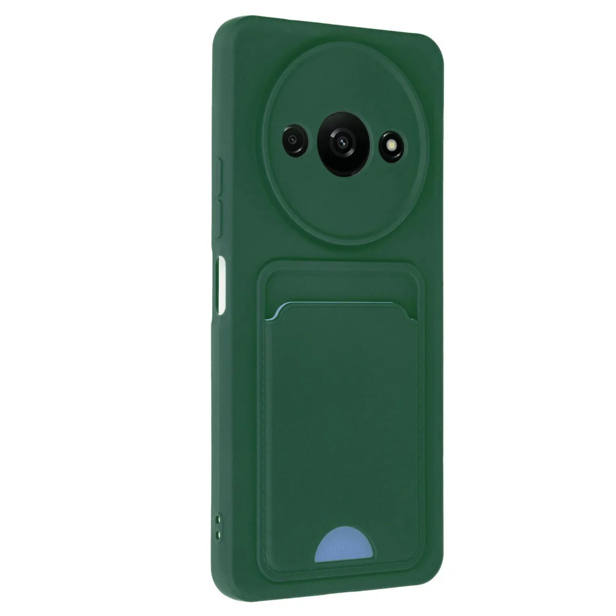 Redmi A3 4G Kılıf Kelvin Kartvizitli Silikon - Koyu Yeşil