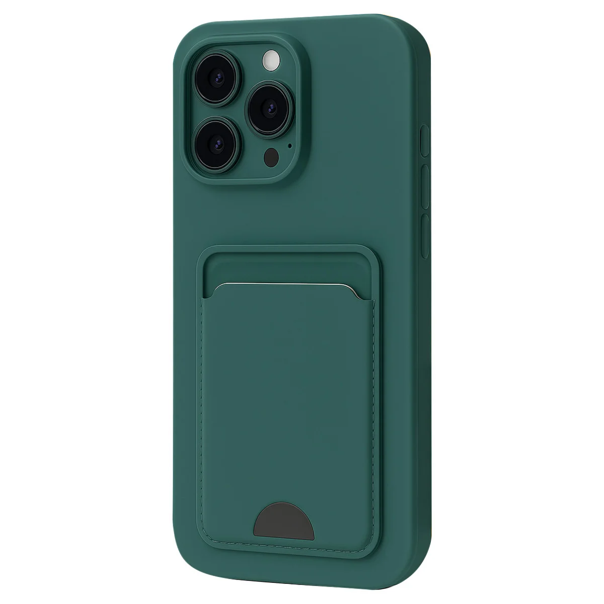 iPhone 16 Plus Kılıf Kelvin Kartvizitli Silikon - Koyu Yeşil