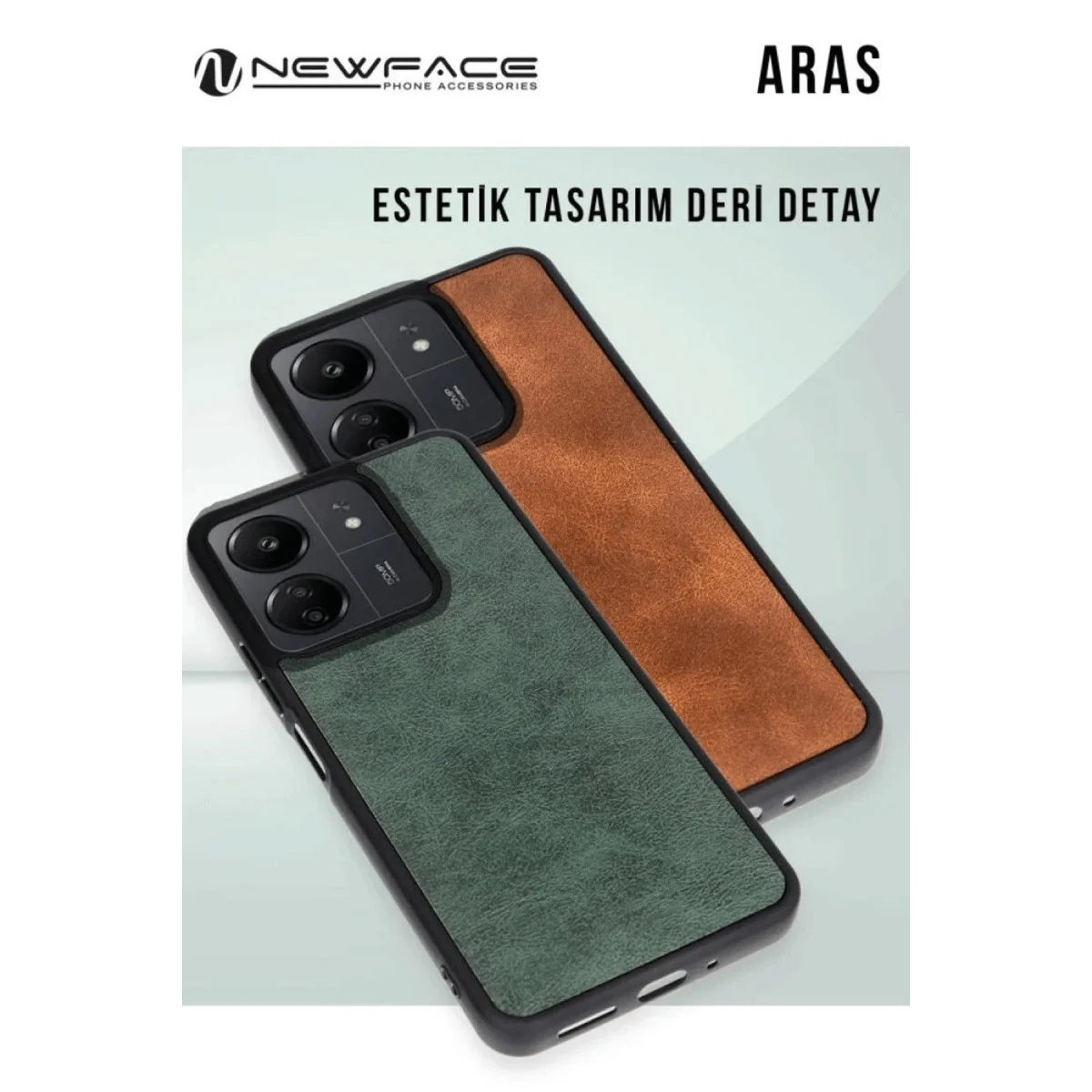 Redmi 14C Kılıf Aras Deri Kapak - Koyu Yeşil