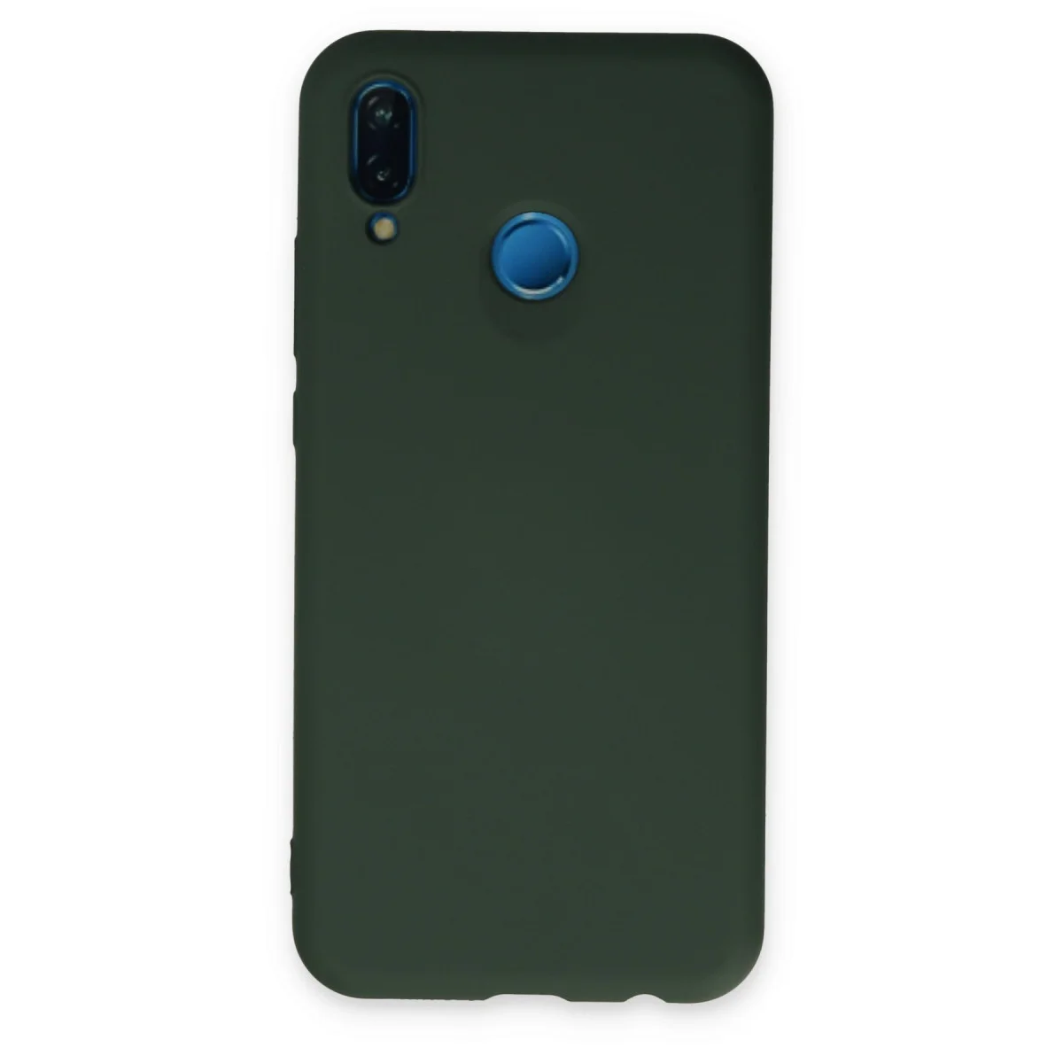 P20 Lite Kılıf Nano içi Kadife Silikon - Koyu Yeşil