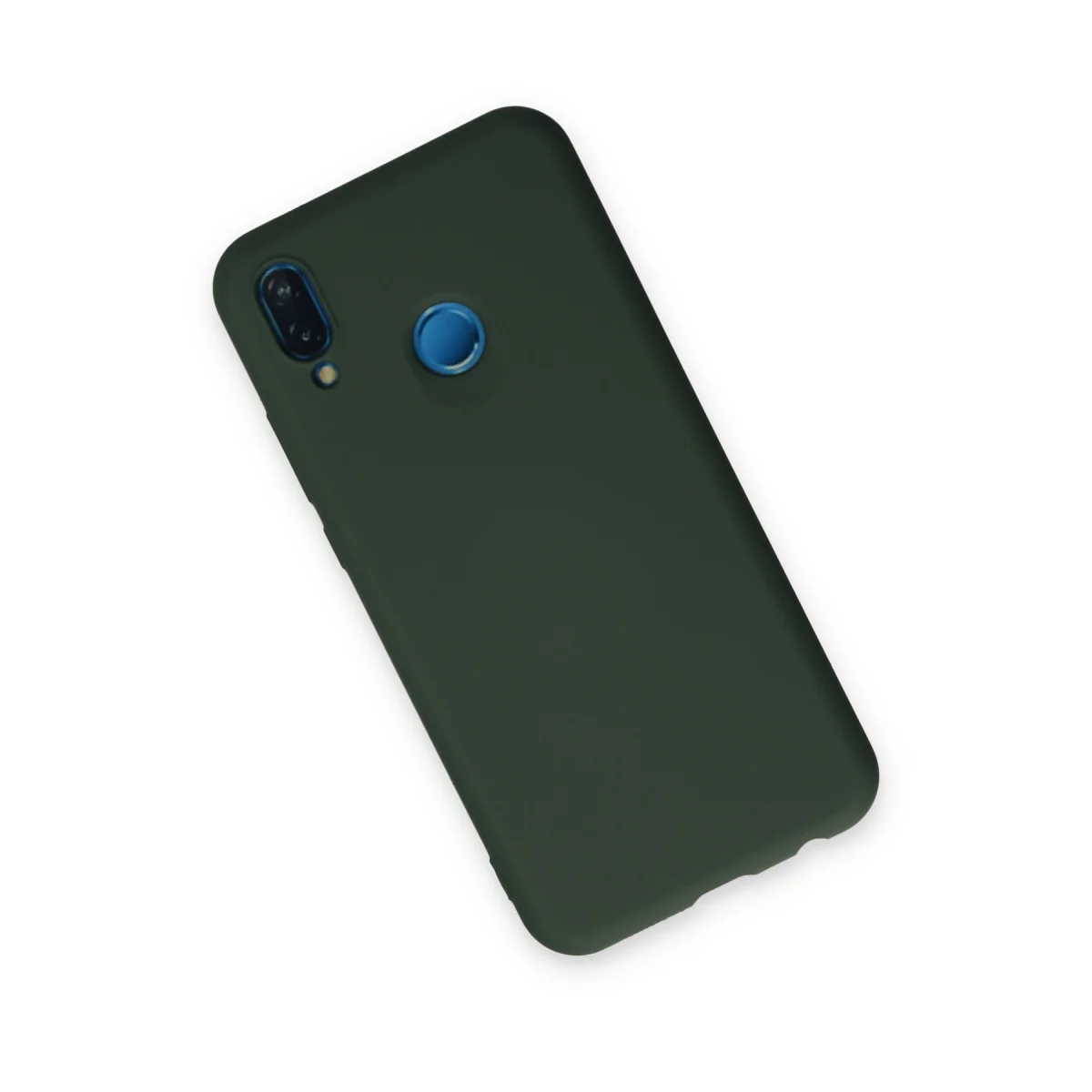 P20 Lite Kılıf Nano içi Kadife Silikon - Koyu Yeşil