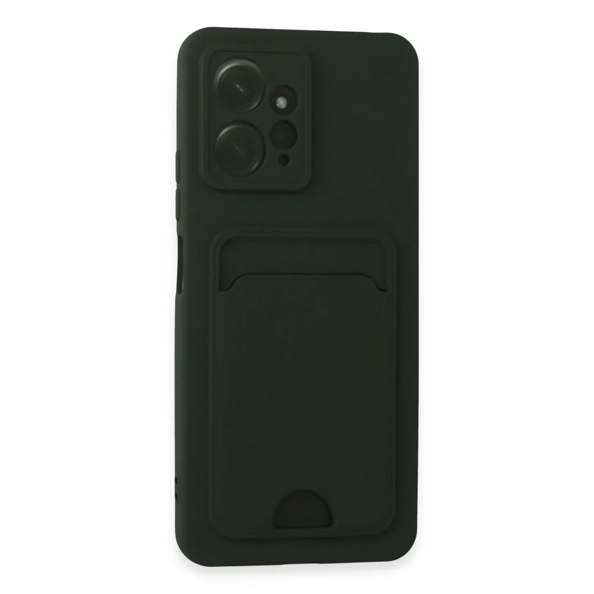 Redmi Note 12 4G Kılıf Kelvin Kartvizitli Silikon - Koyu Yeşil