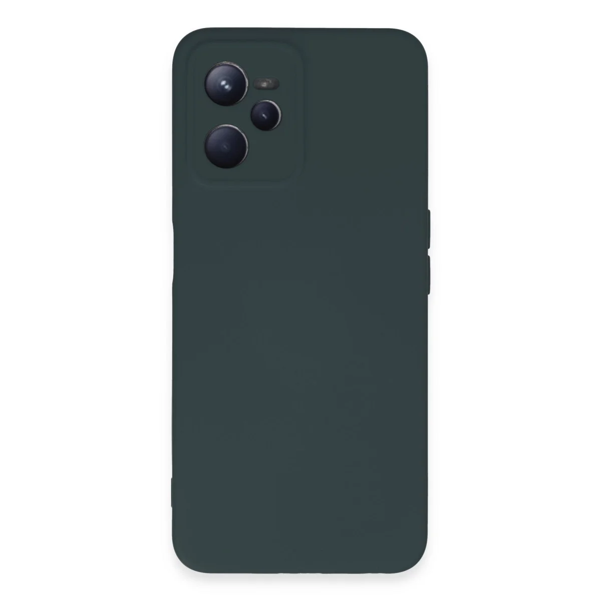 Realme C35 Kılıf Nano içi Kadife Silikon - Koyu Yeşil