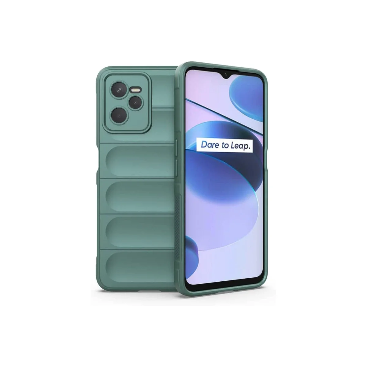Realme C35 Kılıf Optimum Silikon - Koyu Yeşil