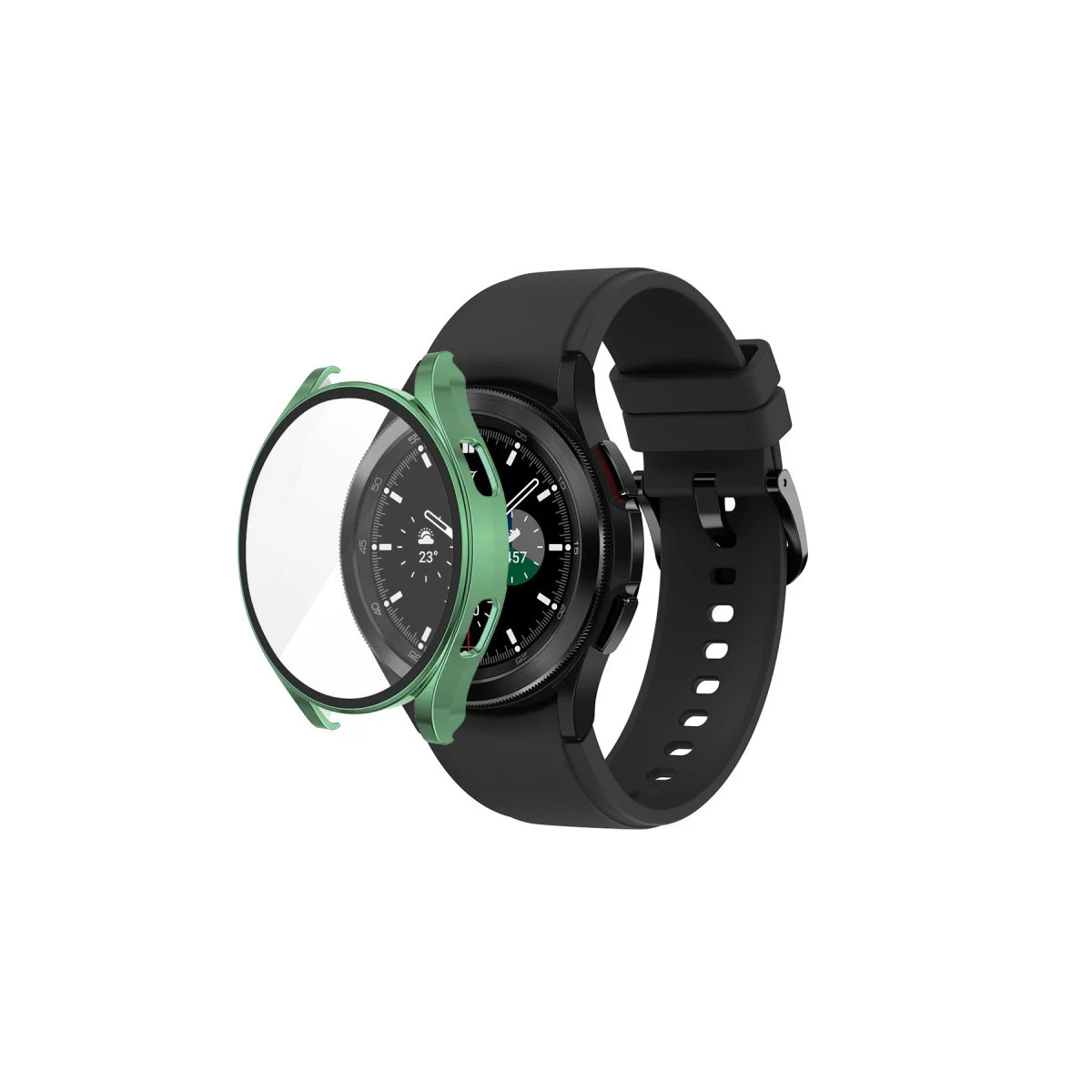 Watch 5 44mm Wall Camlı Kasa Ekran Koruyucu - Koyu Yeşil