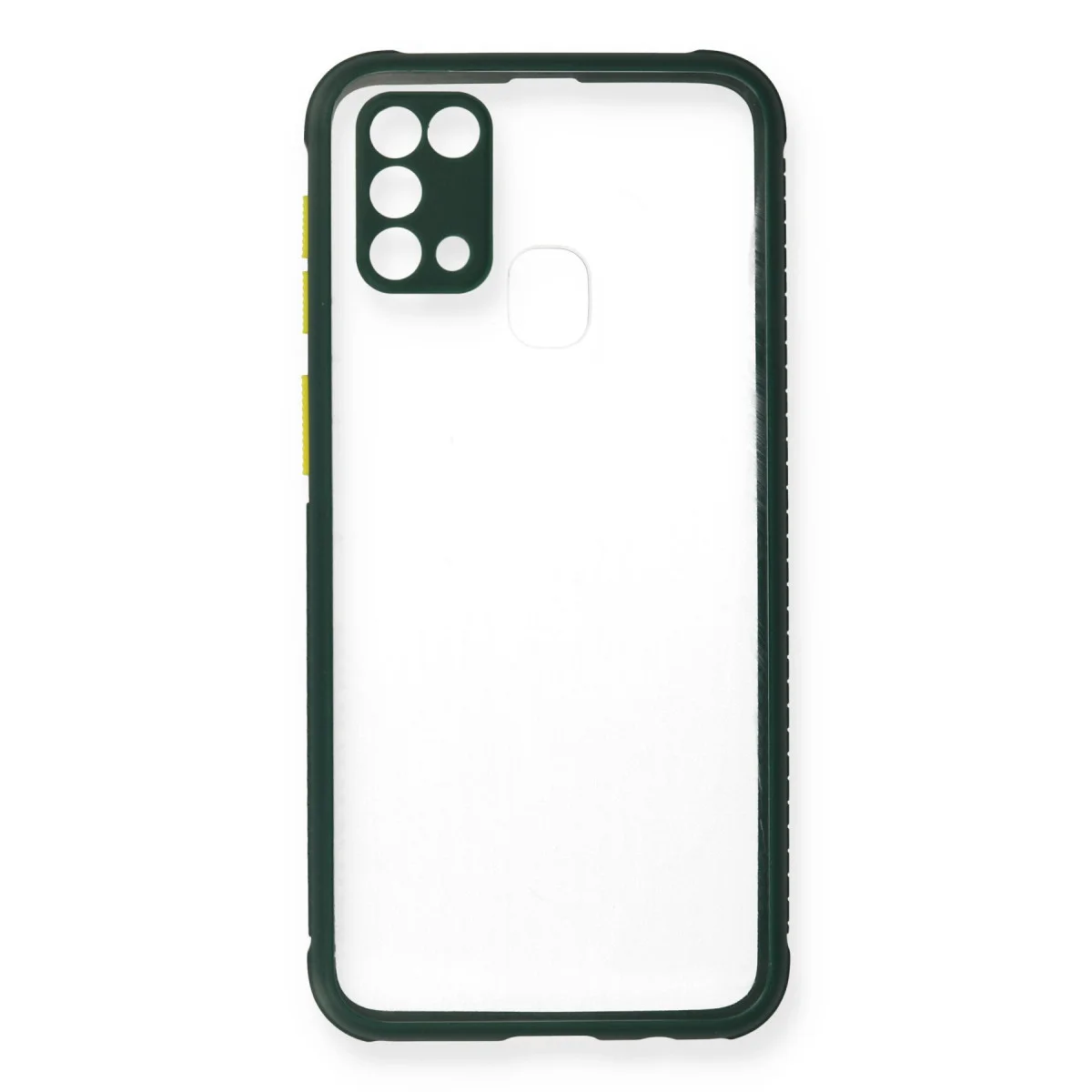 Galaxy M31 Kılıf Miami Şeffaf Silikon - Koyu Yeşil