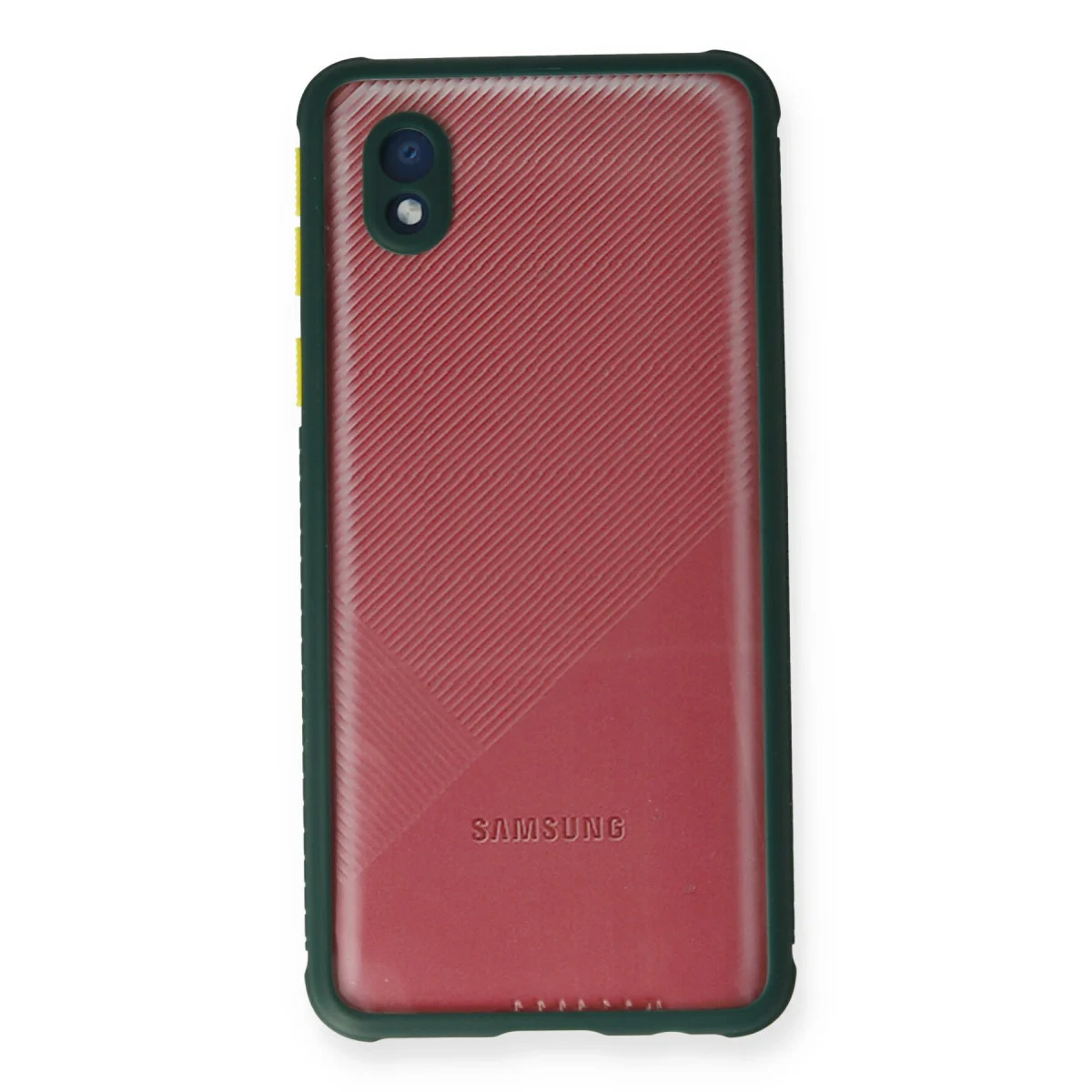 Galaxy A01 Core Kılıf Miami Şeffaf Silikon - Koyu Yeşil
