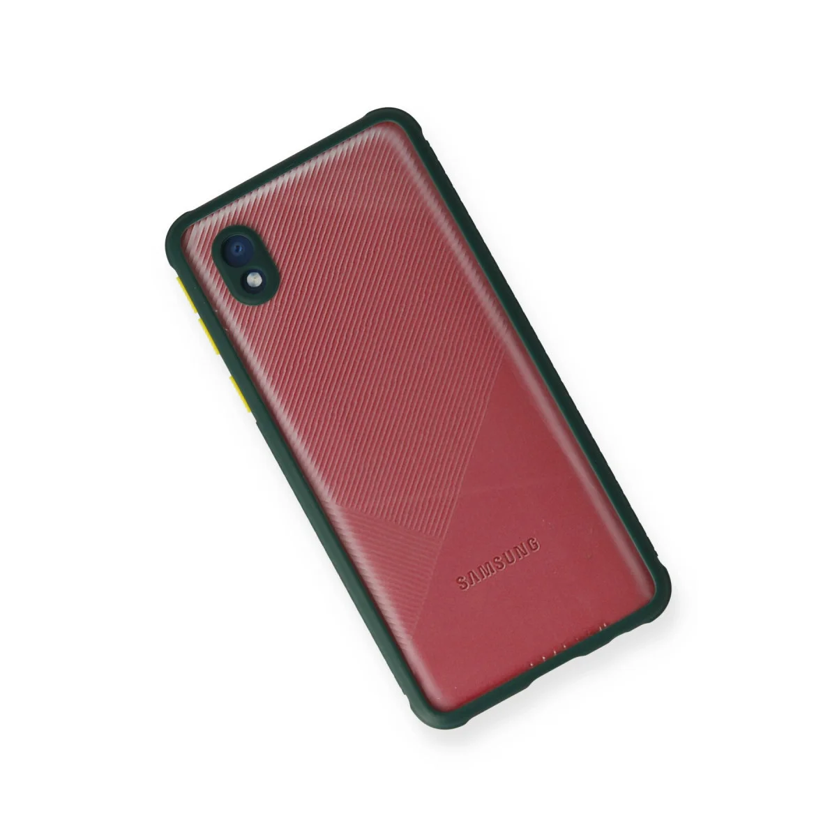 Galaxy A01 Core Kılıf Miami Şeffaf Silikon - Koyu Yeşil