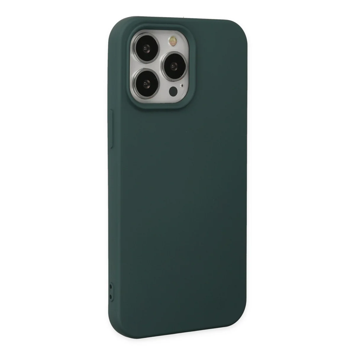 iPhone 14 Pro Kılıf Nano içi Kadife Silikon - Koyu Yeşil