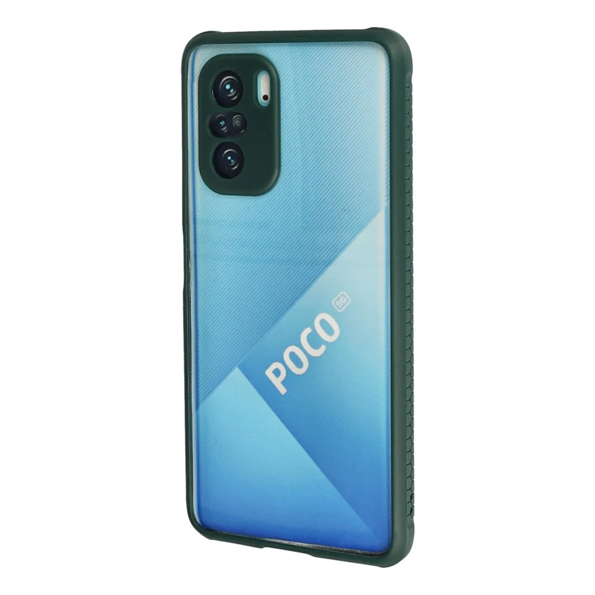 Poco F3 Kılıf Miami Şeffaf Silikon - Koyu Yeşil