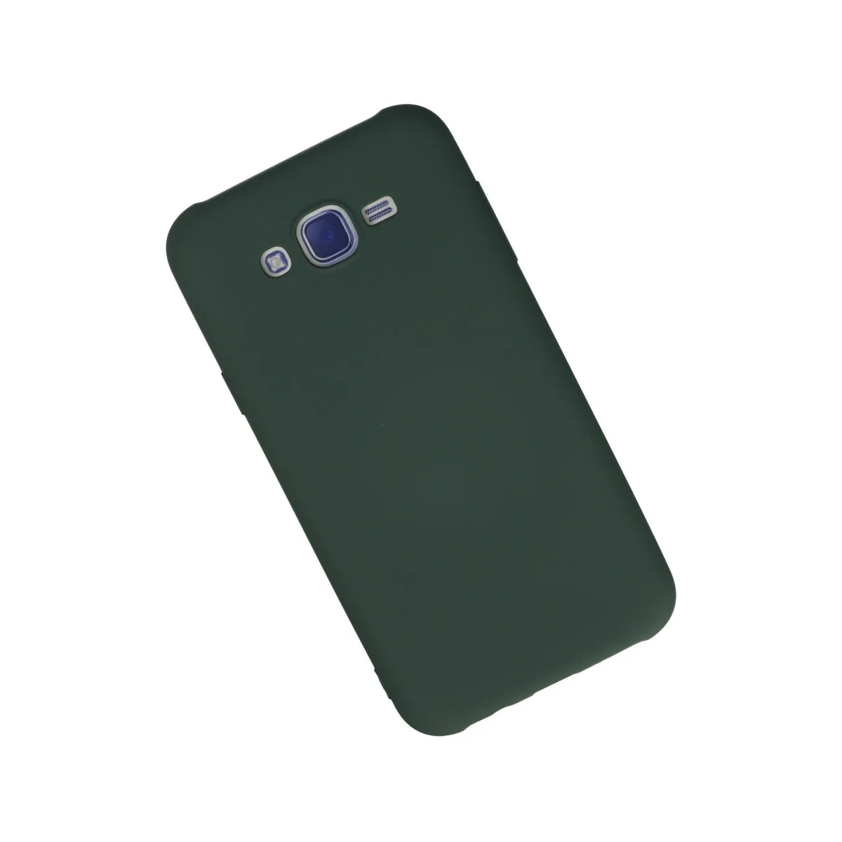 Galaxy J7 Kılıf Nano içi Kadife Silikon - Koyu Yeşil