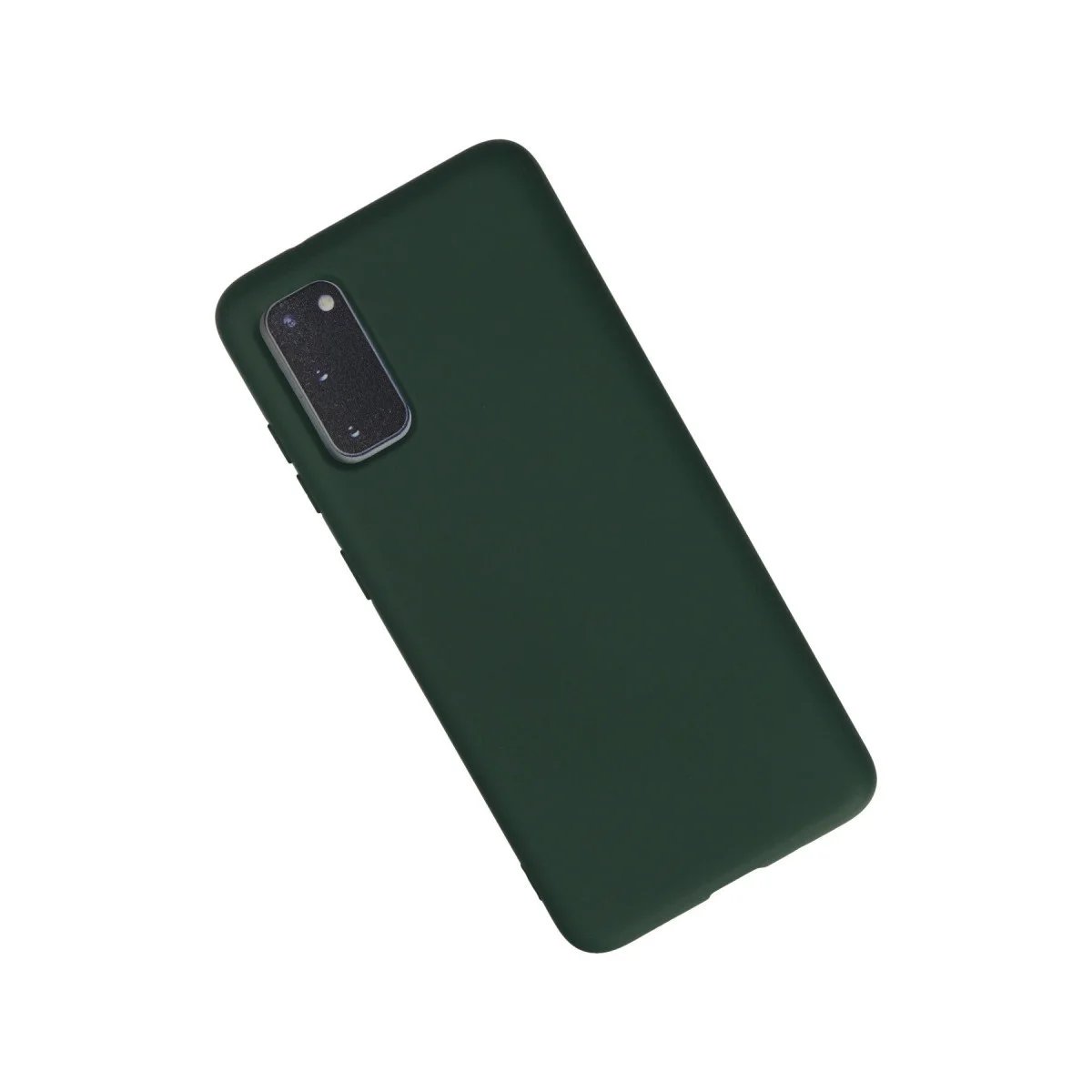 Galaxy S20 Kılıf Nano içi Kadife Silikon - Koyu Yeşil