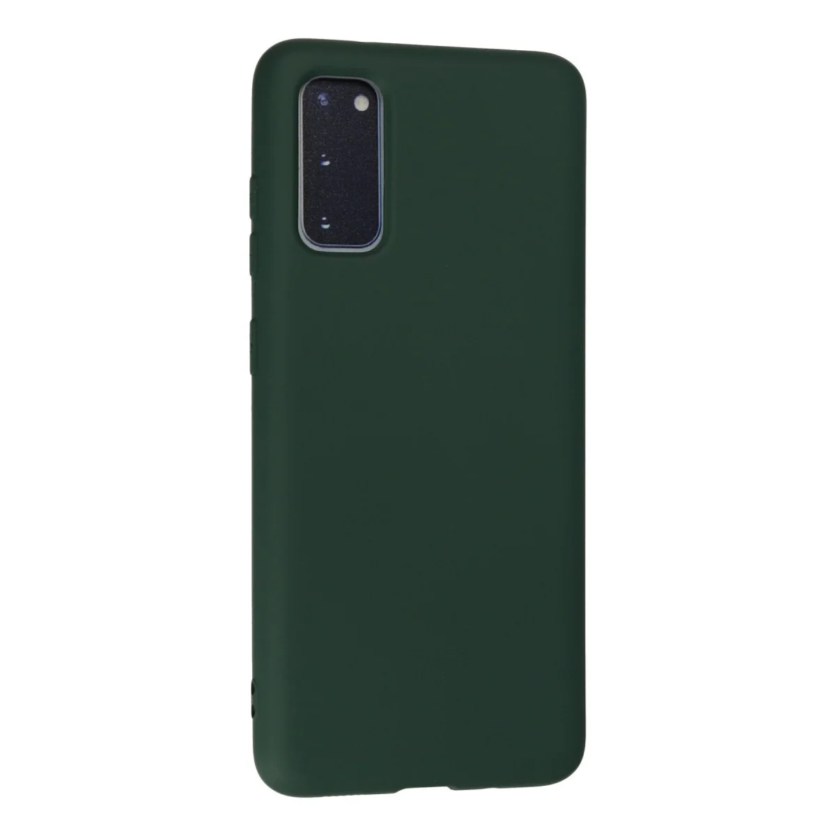 Galaxy S20 Kılıf Nano içi Kadife Silikon - Koyu Yeşil