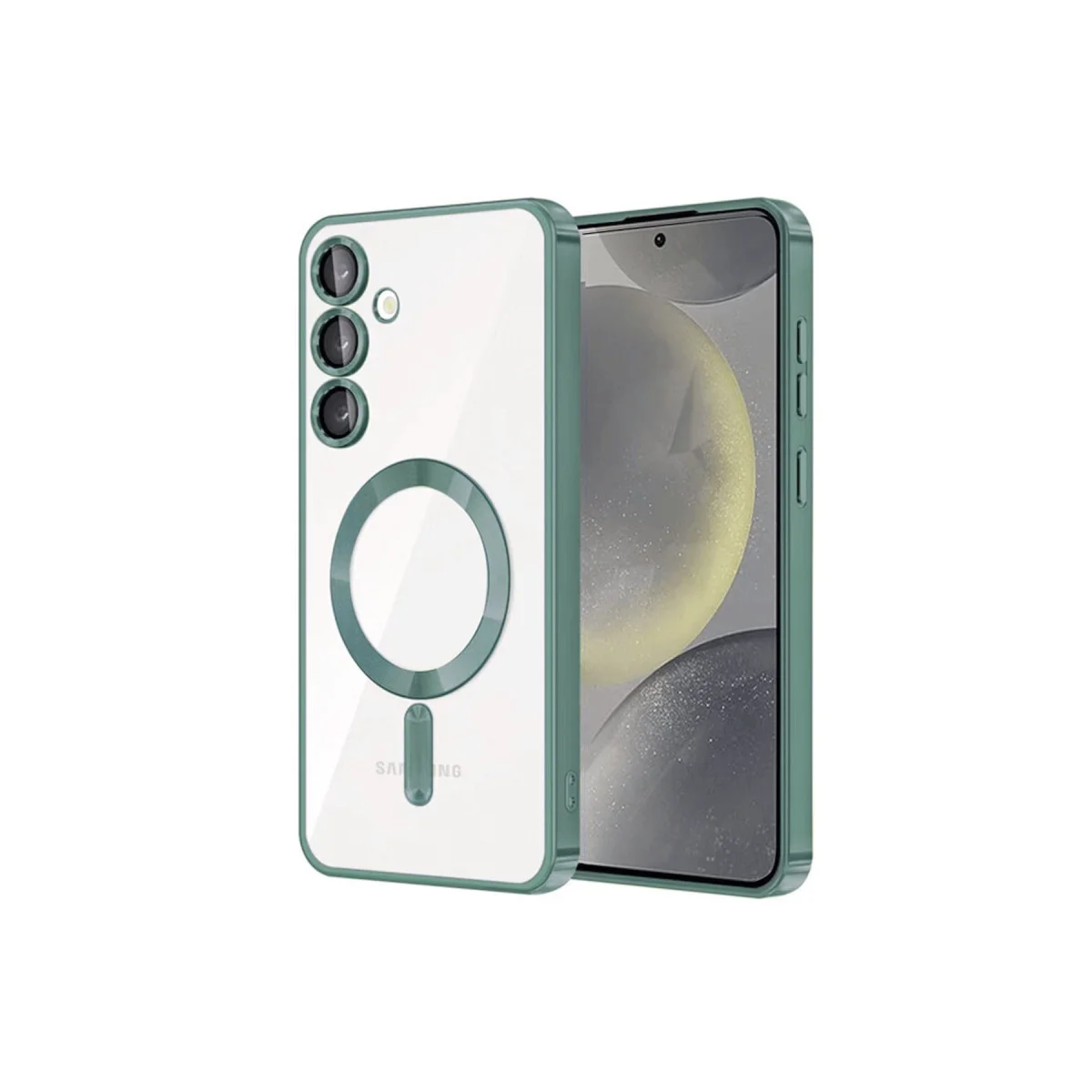Galaxy S24 Kılıf Kross Magneticsafe Kapak - Koyu Yeşil