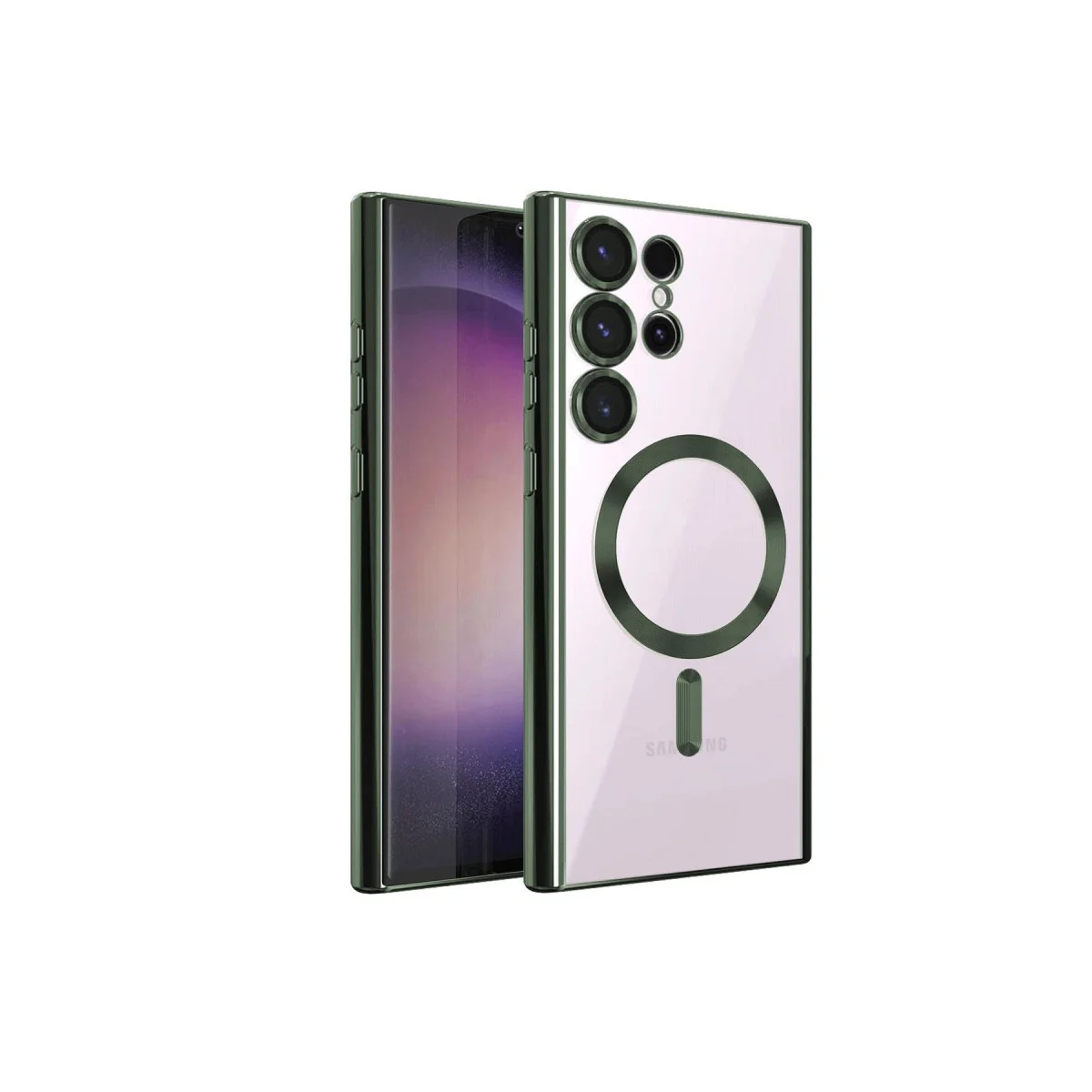 Galaxy S24 Ultra Kılıf Kross Magneticsafe Kapak - Koyu Yeşil