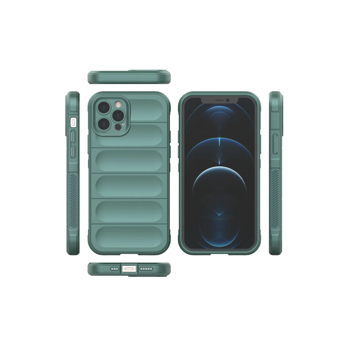 iPhone 12 Pro Kılıf Optimum Silikon - Koyu Yeşil