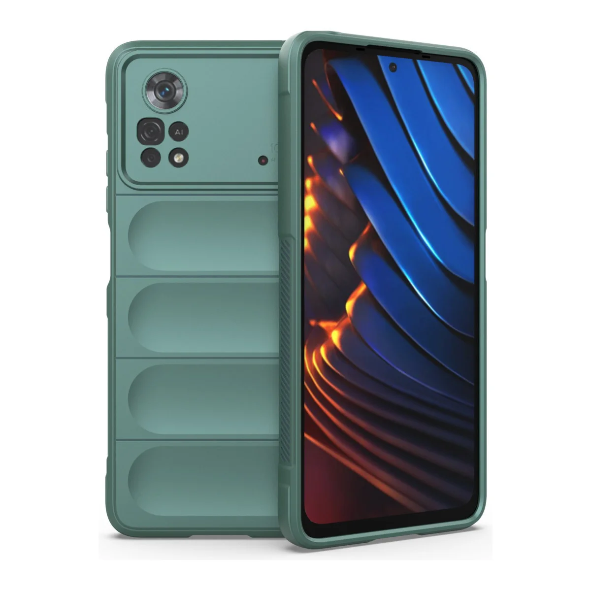 Poco X4 Pro 5G Kılıf Optimum Silikon - Koyu Yeşil