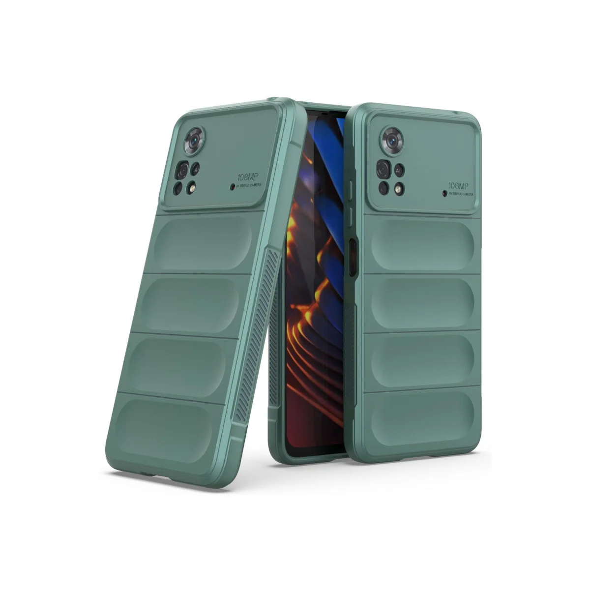Poco X4 Pro 5G Kılıf Optimum Silikon - Koyu Yeşil