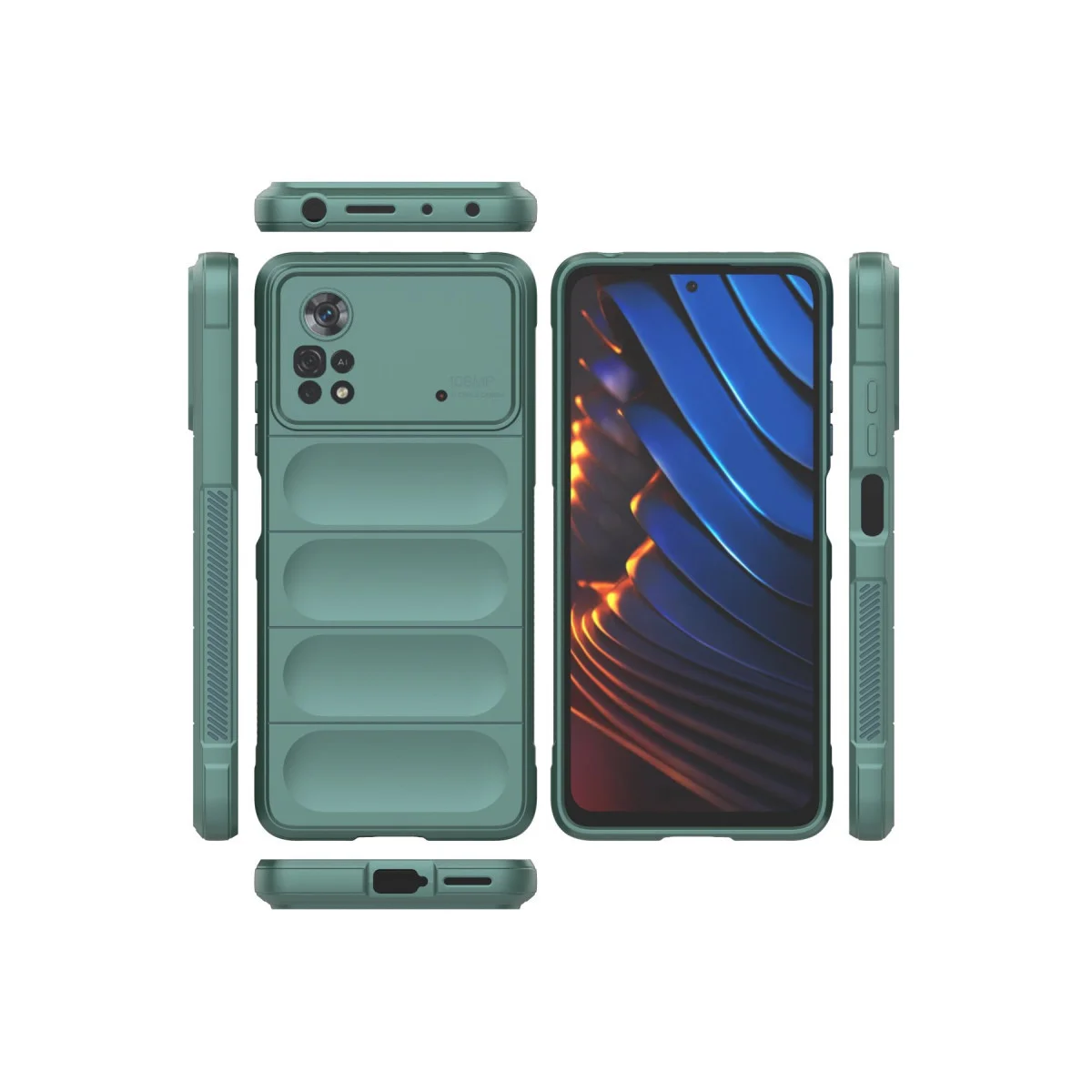Poco X4 Pro 5G Kılıf Optimum Silikon - Koyu Yeşil